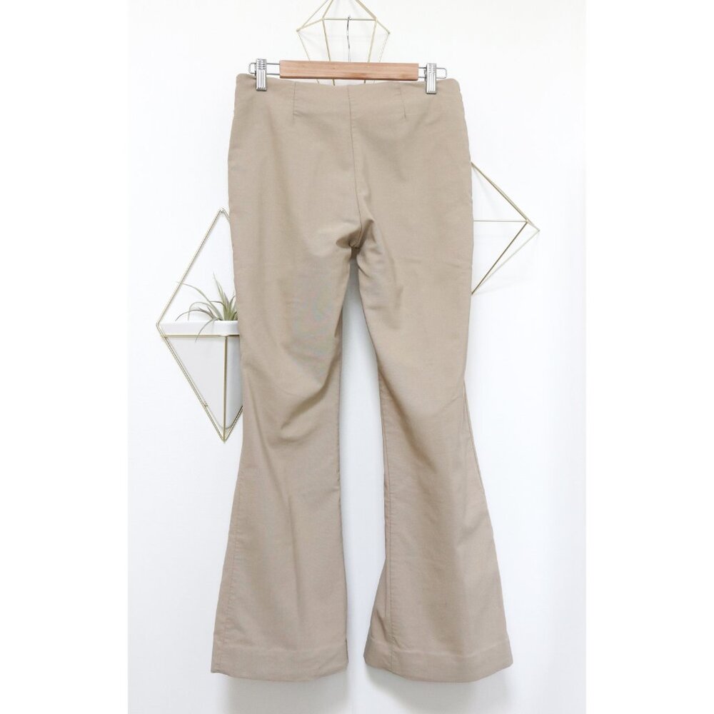 Y2K Khaki Flared Pants w/ Thigh Seam & Triangle Panel Detail, Office Siren - Picture 5 of 6